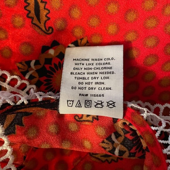 The Golden Girls Official Licensed Red Polka Dot Midi Dress with Crochet Collar - Picture 6 of 6